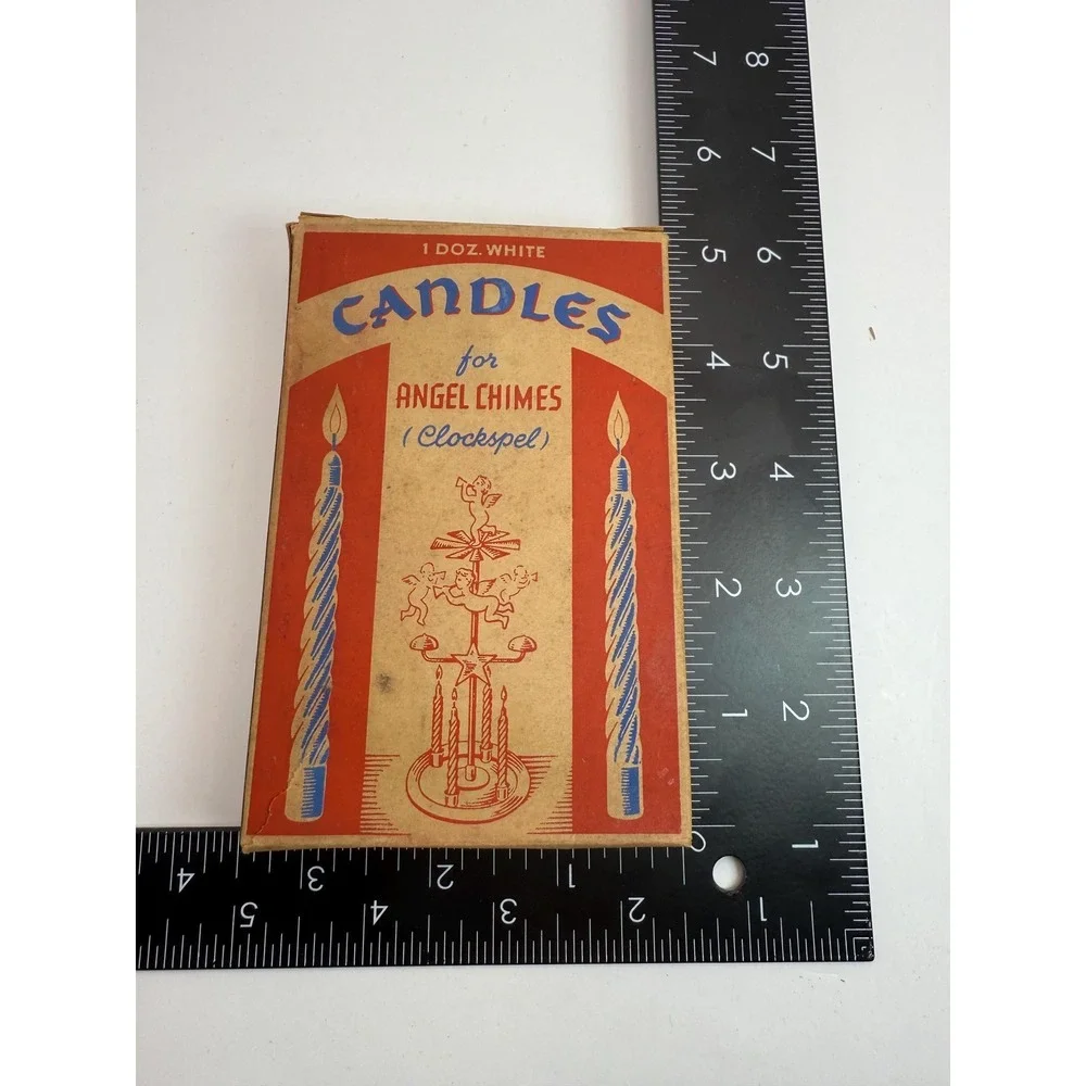 Vintage Angel‎ Chime Candles Lot Red & White Twisted Replacement 16 Total